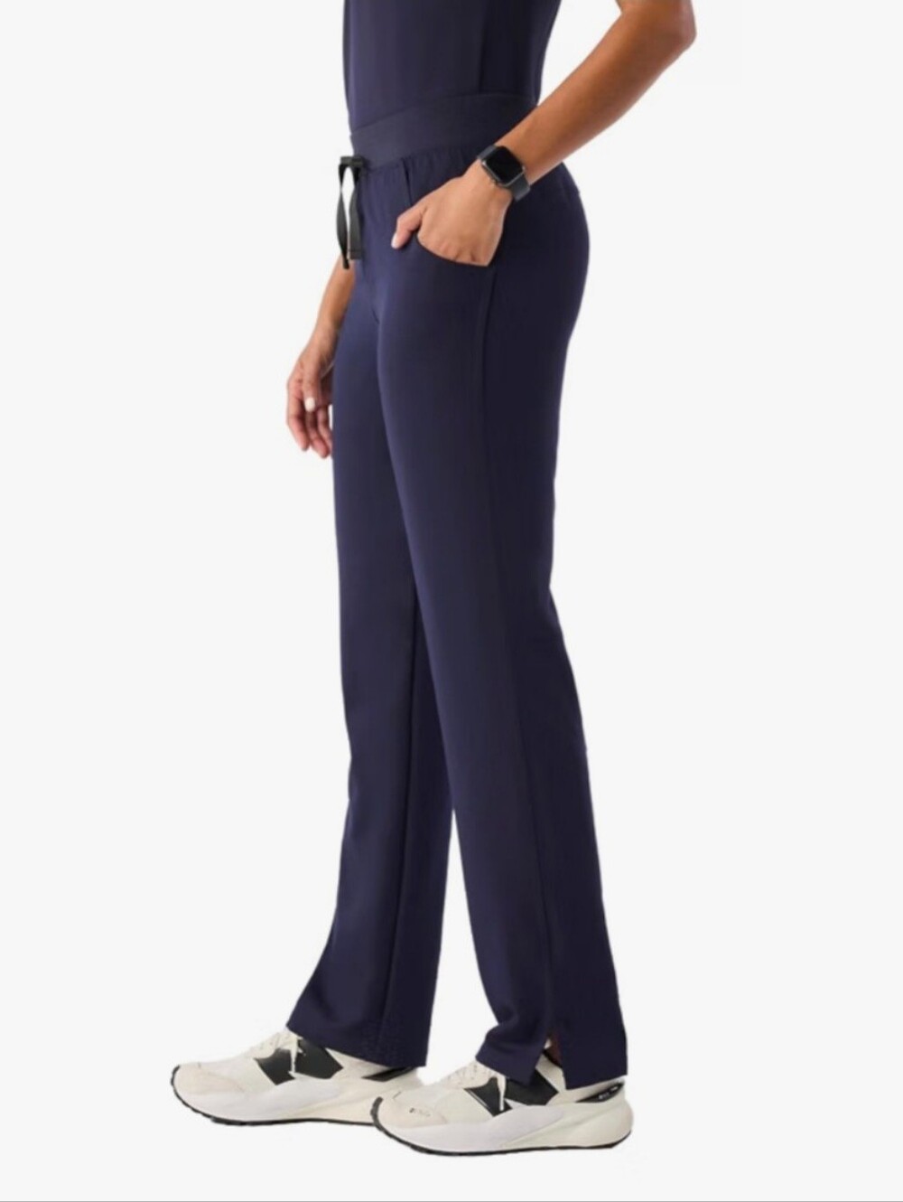 Figs Navy Straight-Leg Drawstring Scrub Pants